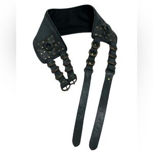 Leather Buckle Western Belt Corset Buckle Strap Belt Gray Brass Small